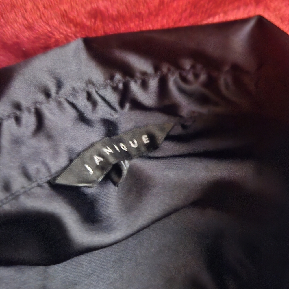 Black silk satin goth shirt - size 12 - Picture 6 of 9